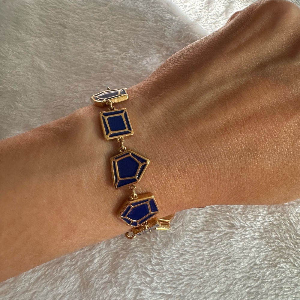 Bracelet and earrings set navy gold - mark jacobs